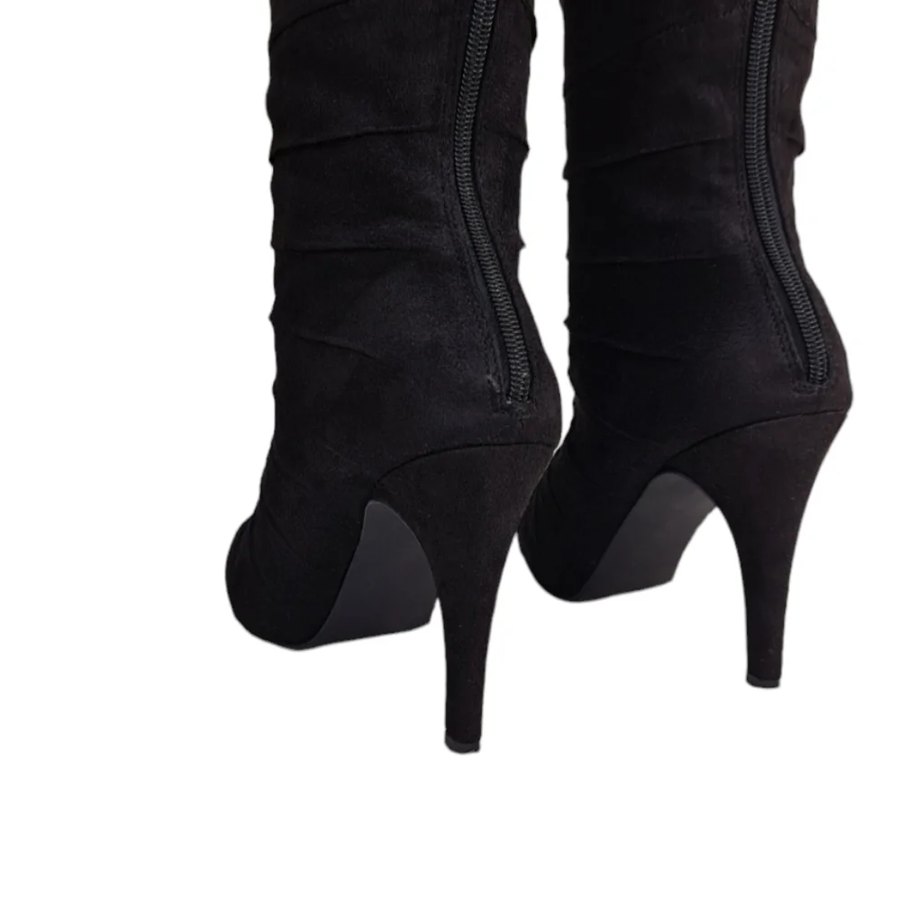Velvet Heart Faux Suede Black Calf Women's Boots 8.5M - Picture 4 of 14